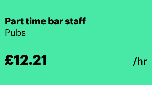 Part time bar staff