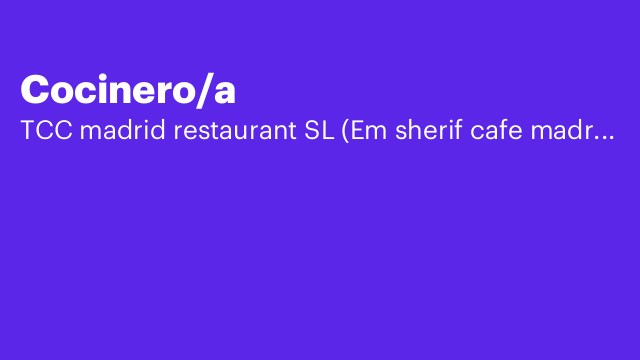 Cocinero/a