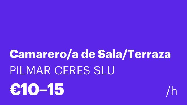 Camarero/a de Sala/Terraza