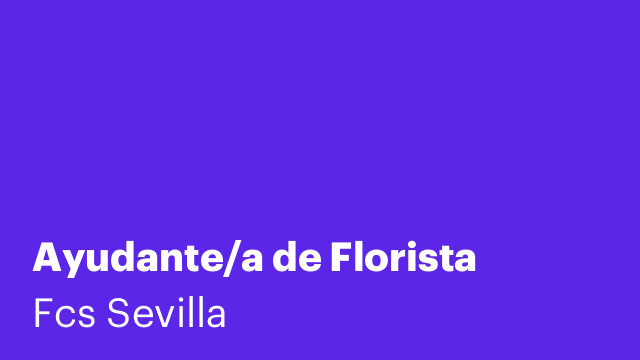 Ayudante/a de Florista