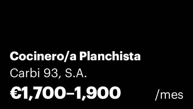 Cocinero/a Planchista