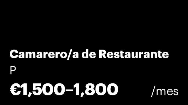 Camarero/a de Restaurante