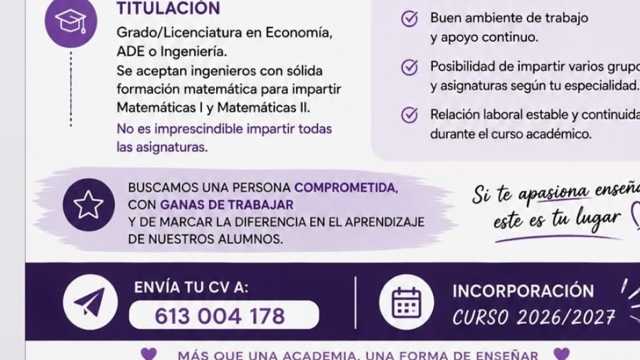 Profesor/a de Economía y Matemáticas