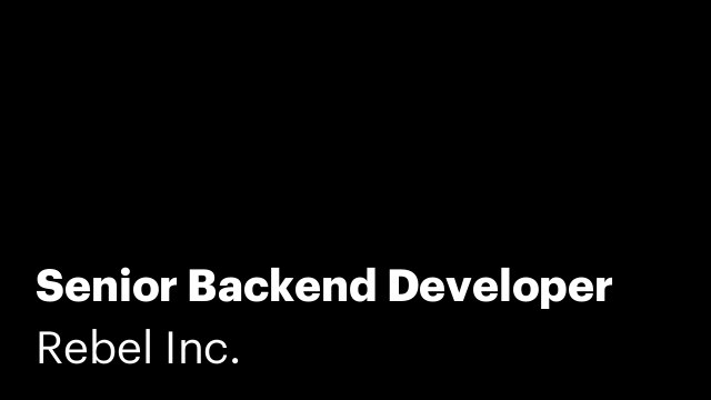 Senior Backend Developer
