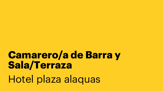Camarero/a de Barra y Sala/Terraza