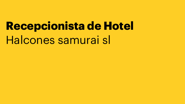 Recepcionista de Hotel
