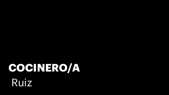 COCINERO/A