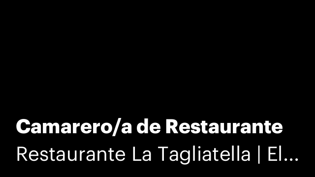 Camarero/a de Restaurante