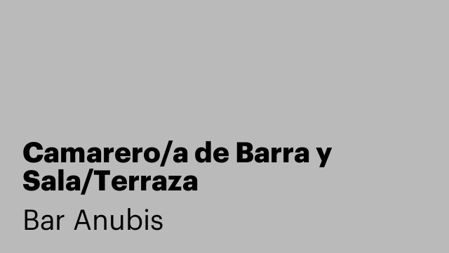 Camarero/a de Barra y Sala/Terraza