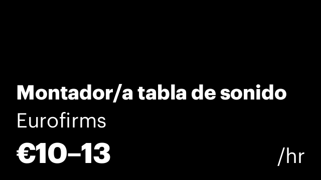 Montador/a tabla de sonido
