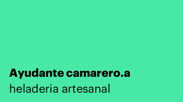 Ayudante camarero.a