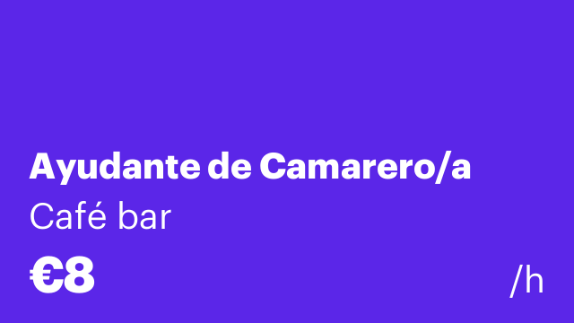 Ayudante de Camarero/a