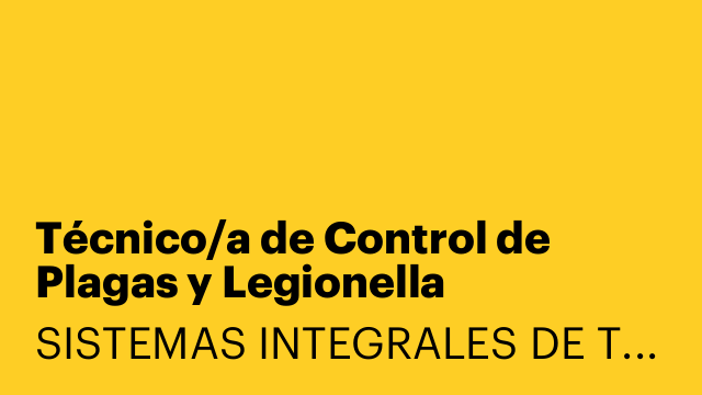 Técnico/a de Control de Plagas y Legionella