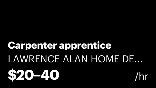 Carpenter apprentice