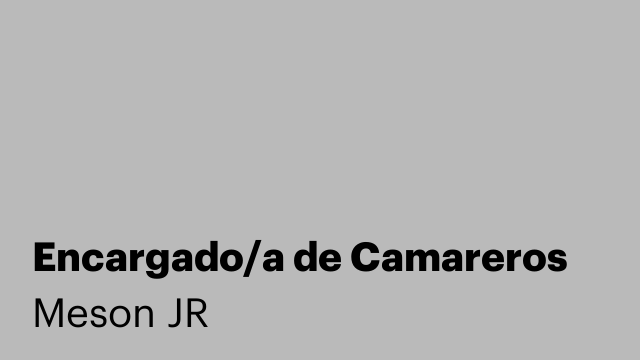 Encargado/a de Camareros