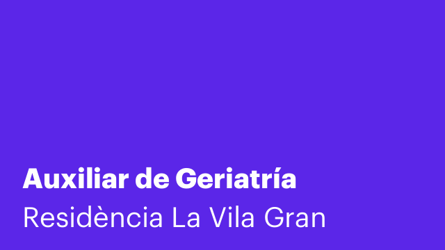 Auxiliar de Geriatría