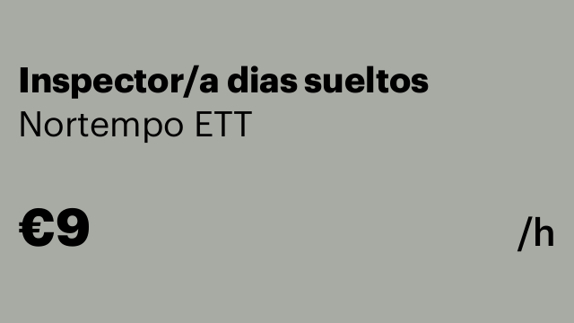 Inspector/a dias sueltos