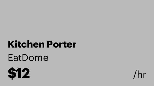 Kitchen Porter
