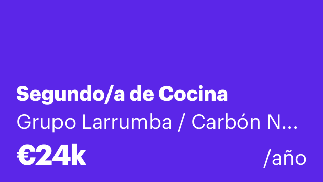Segundo/a de Cocina