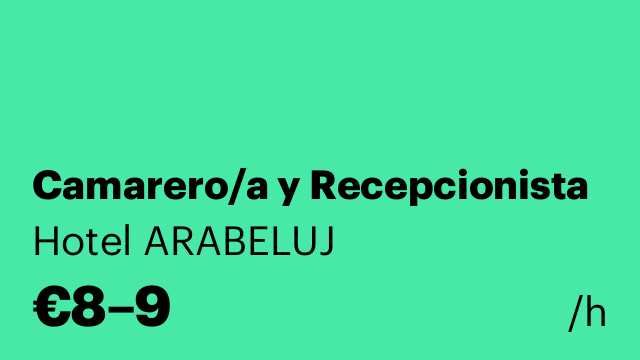 Camarero/a y Recepcionista