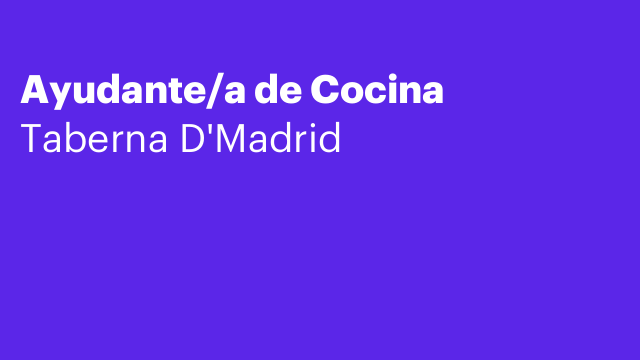 Ayudante/a de Cocina