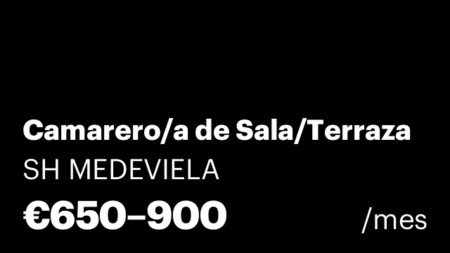 Camarero/a de Sala/Terraza