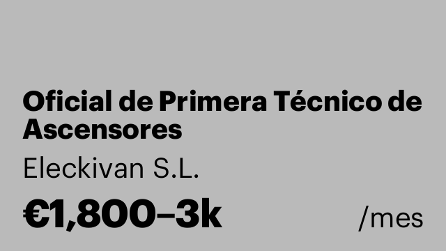 Oficial de Primera Técnico de Ascensores