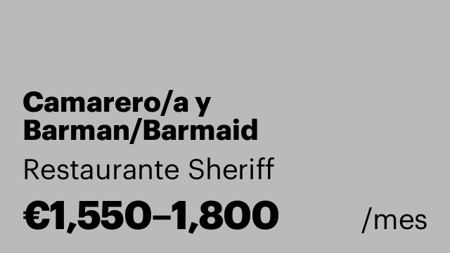 Camarero/a y Barman/Barmaid