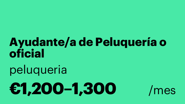 Ayudante/a de Peluquería o oficial