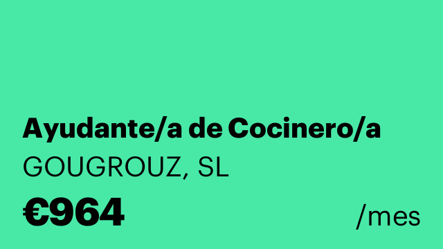 Ayudante/a de Cocinero/a