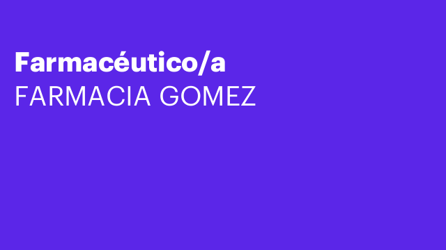 Farmacéutico/a