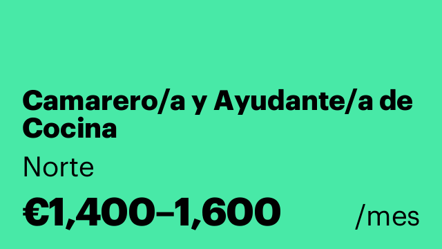 Camarero/a y Ayudante/a de Cocina