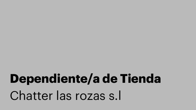 Dependiente/a de Tienda