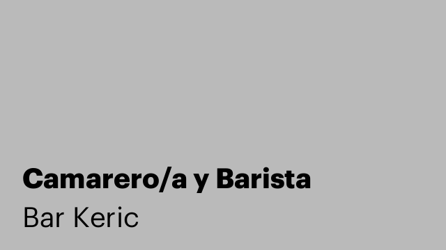 Camarero/a y Barista