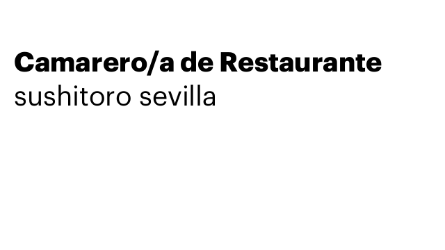 Camarero/a de Restaurante