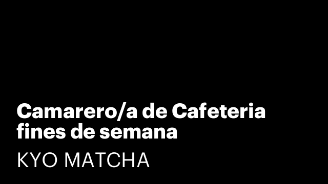 Camarero/a de Cafeteria fines de semana