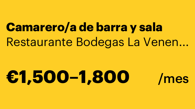 Camarero/a de barra y sala