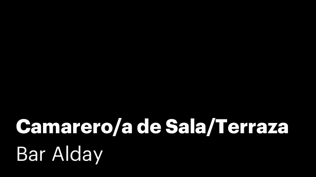 Camarero/a de Sala/Terraza