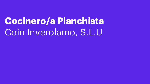 Cocinero/a Planchista