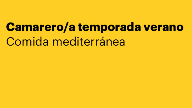 Camarero/a temporada verano