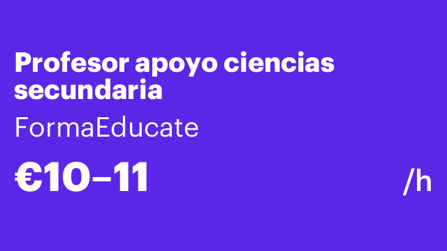 Profesor apoyo ciencias secundaria