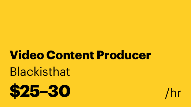 Video Content Producer