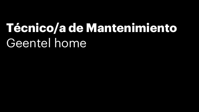 Técnico/a de Mantenimiento