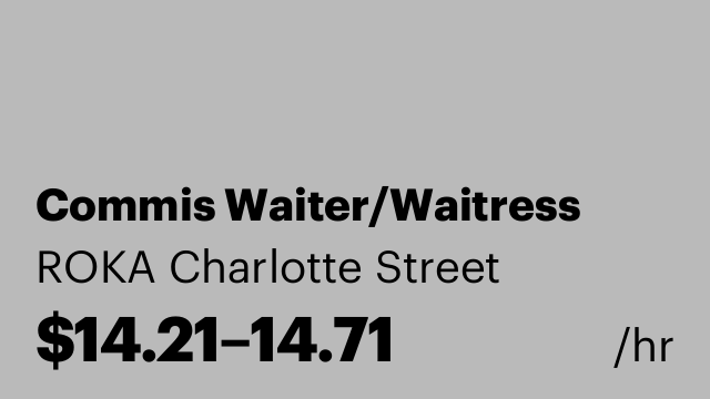Commis Waiter/Waitress