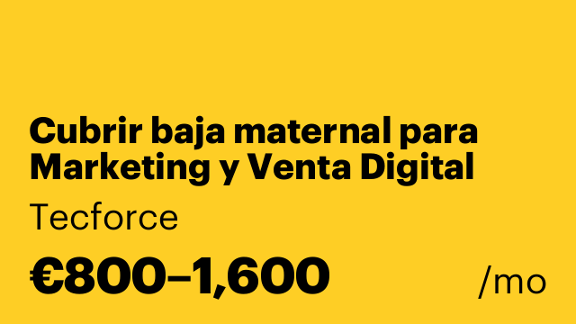 Cubrir baja maternal para Marketing y Venta Digital