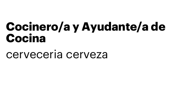 Cocinero/a y Ayudante/a de Cocina
