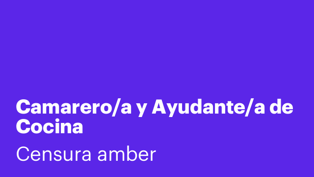 Camarero/a y Ayudante/a de Cocina