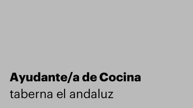 Ayudante/a de Cocina