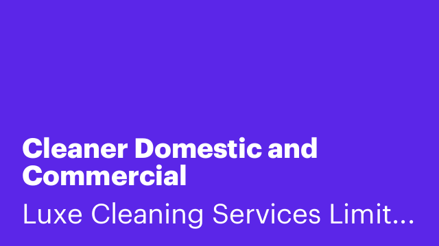 Cleaner Domestic and Commercial