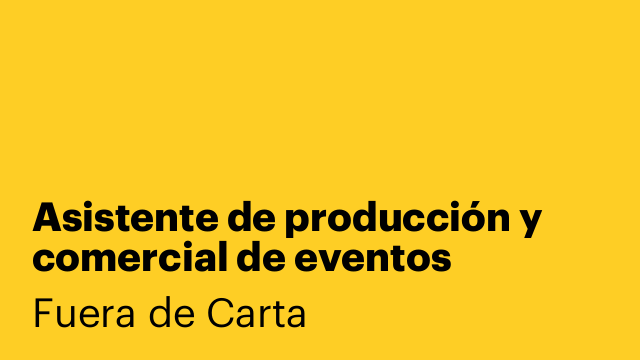 Asistente de producción y comercial de eventos